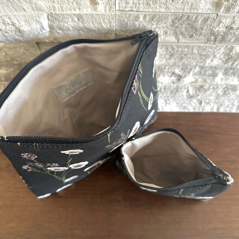 Zipper Pouches - Dainty Florals Onyx