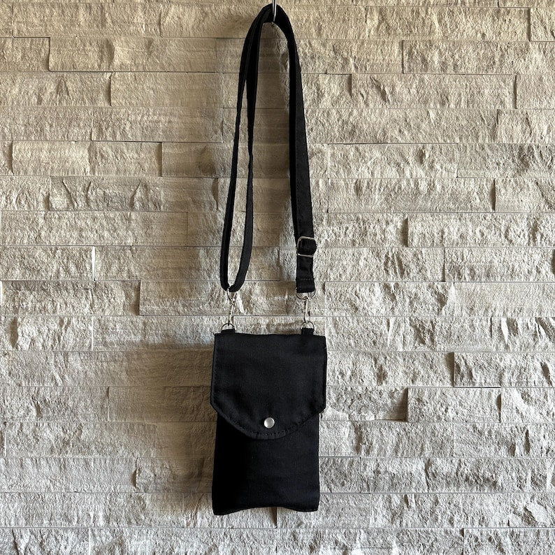 3-pocket cell phone bag - Black