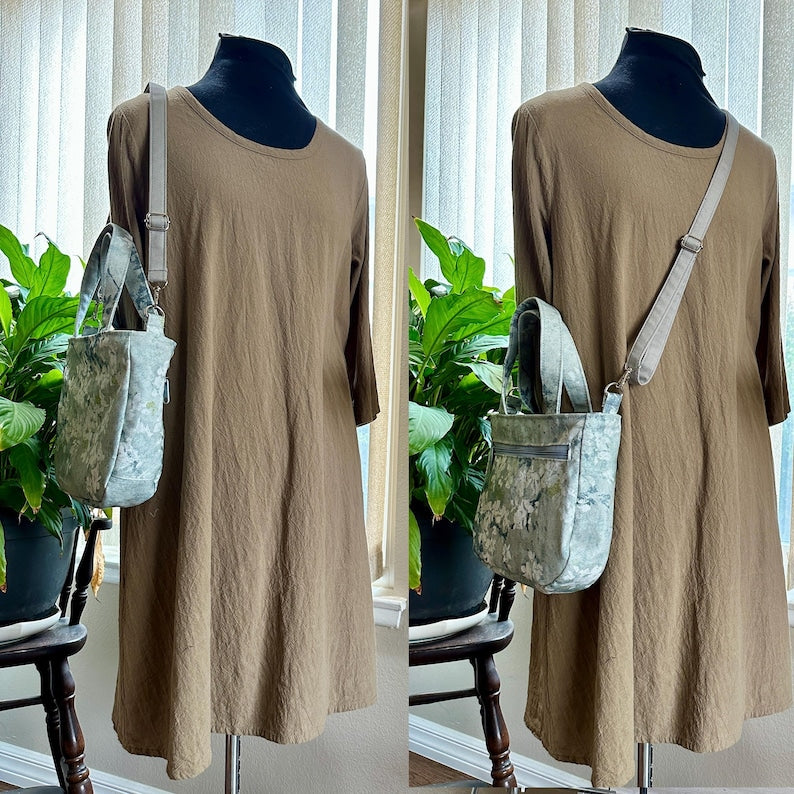 Mini Tote Bag - Garden in Camel