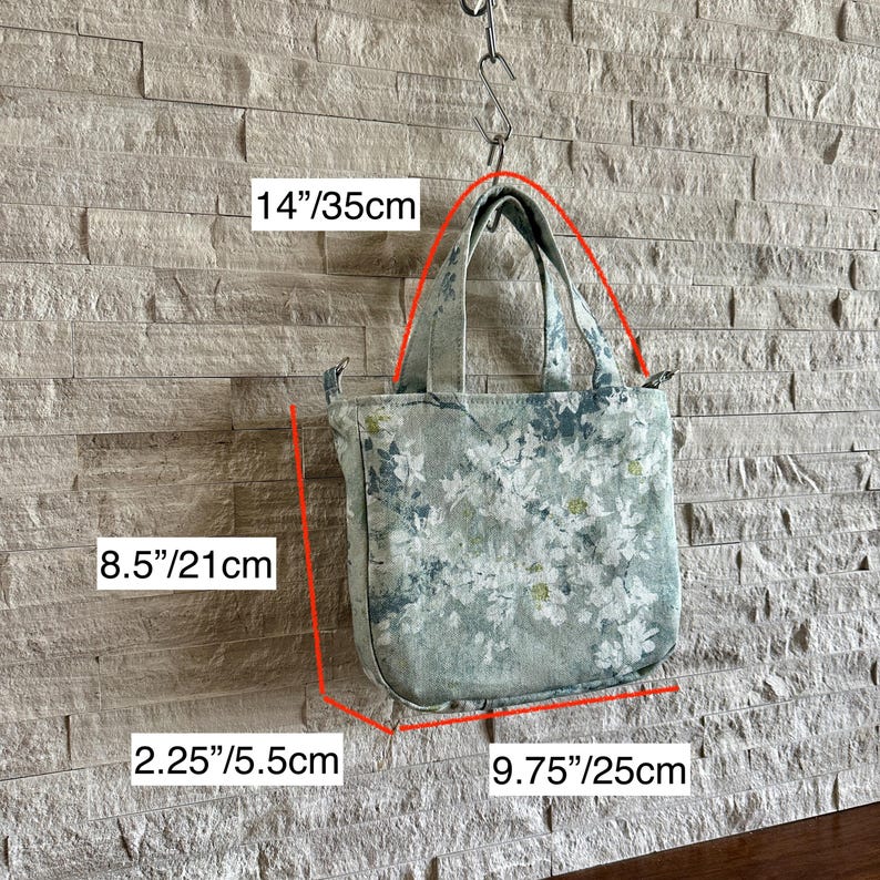 Mini Tote Bag - Exotic Floral in Mineral