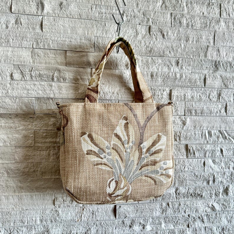 Mini Tote Bag - Garden in Camel