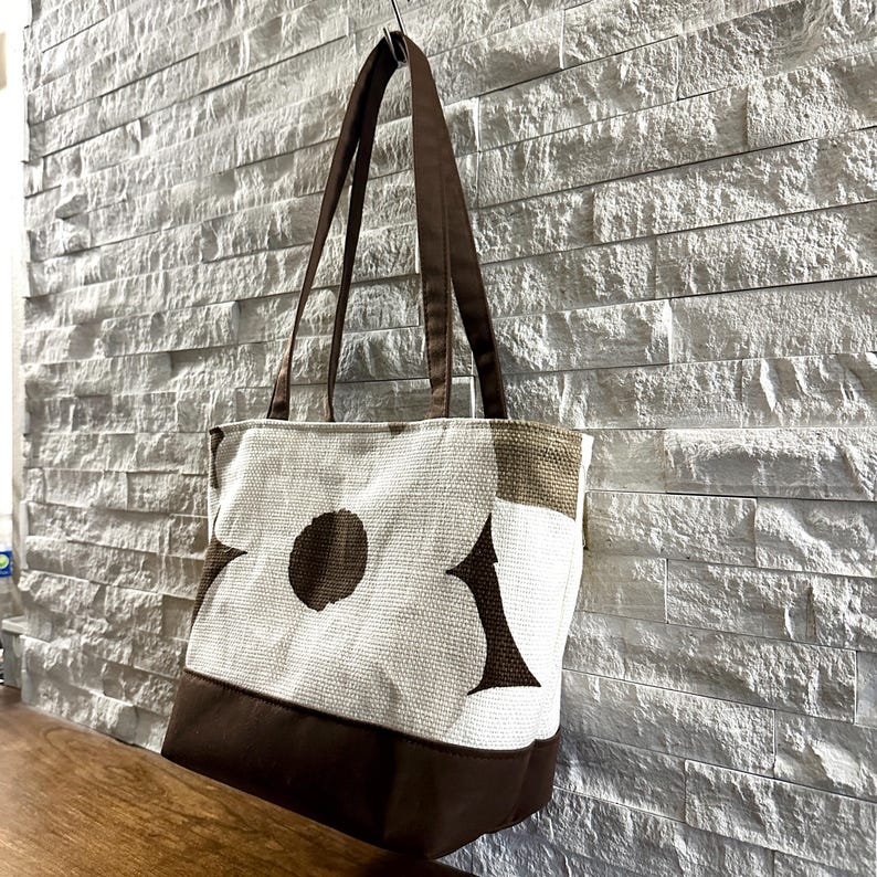 Simple Tote Bag - Floral in Yellow / Brown