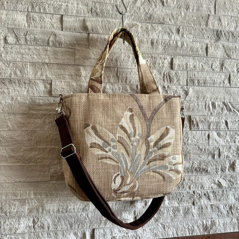 Mini Tote Bag - Garden in Camel