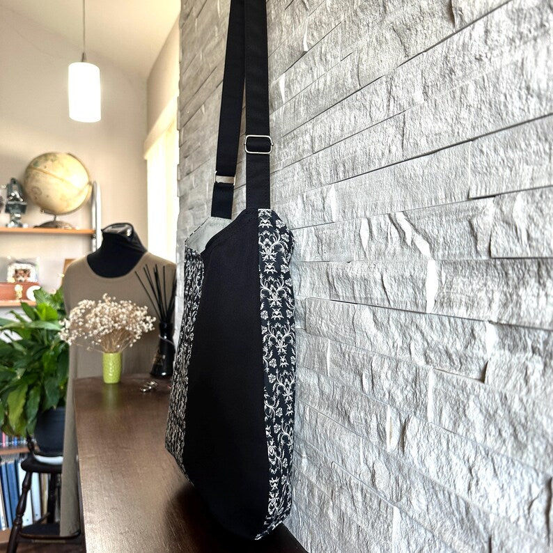 One Handle Hobo Bag - Victorian Damask