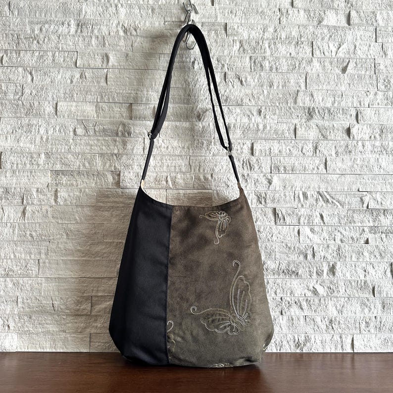 One Handle Hobo Bag - Butterfly Embroidery