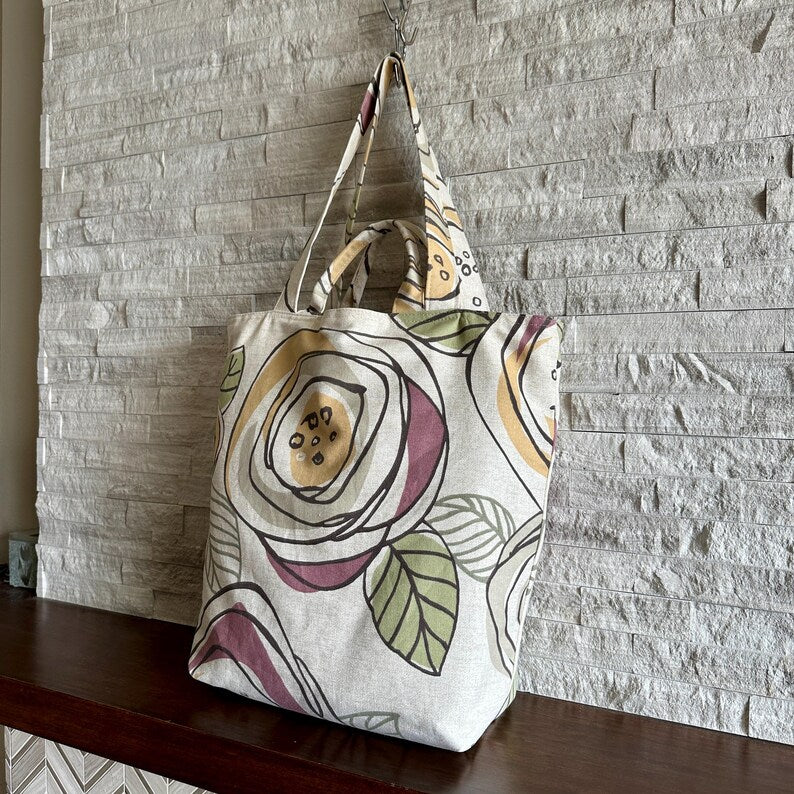 Large Bag with Double Handles - Luna Plum