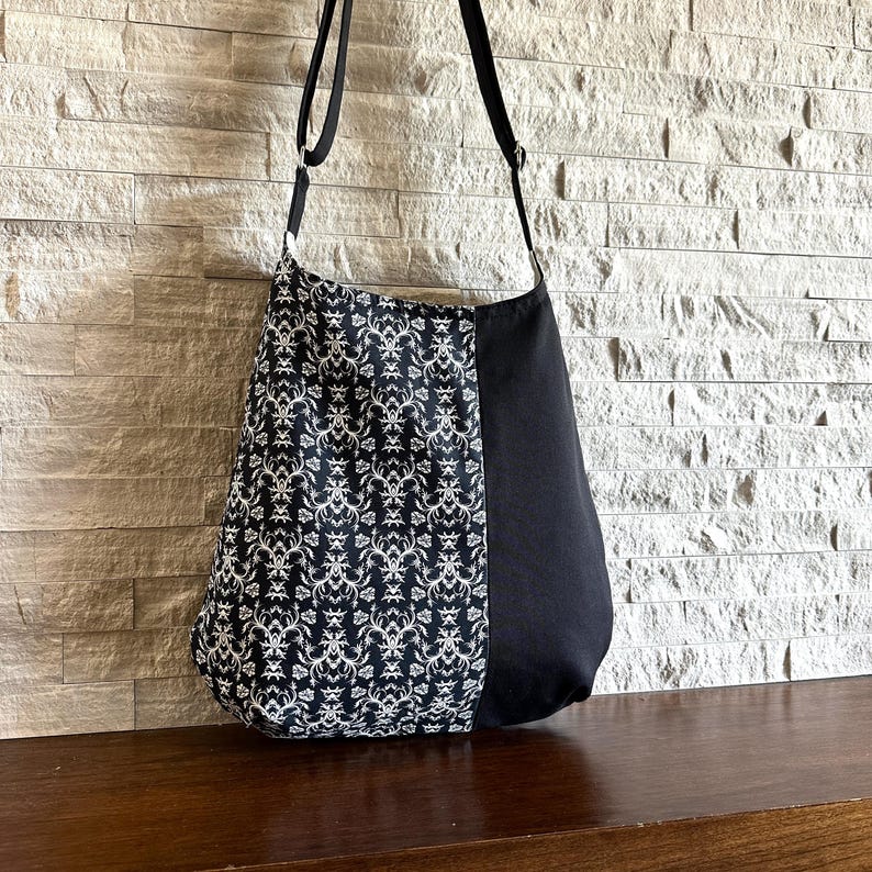 One Handle Hobo Bag - Victorian Damask