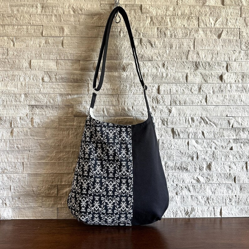 One Handle Hobo Bag - Victorian Damask