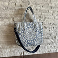 Mini Tote Bag - Medallion On Blue