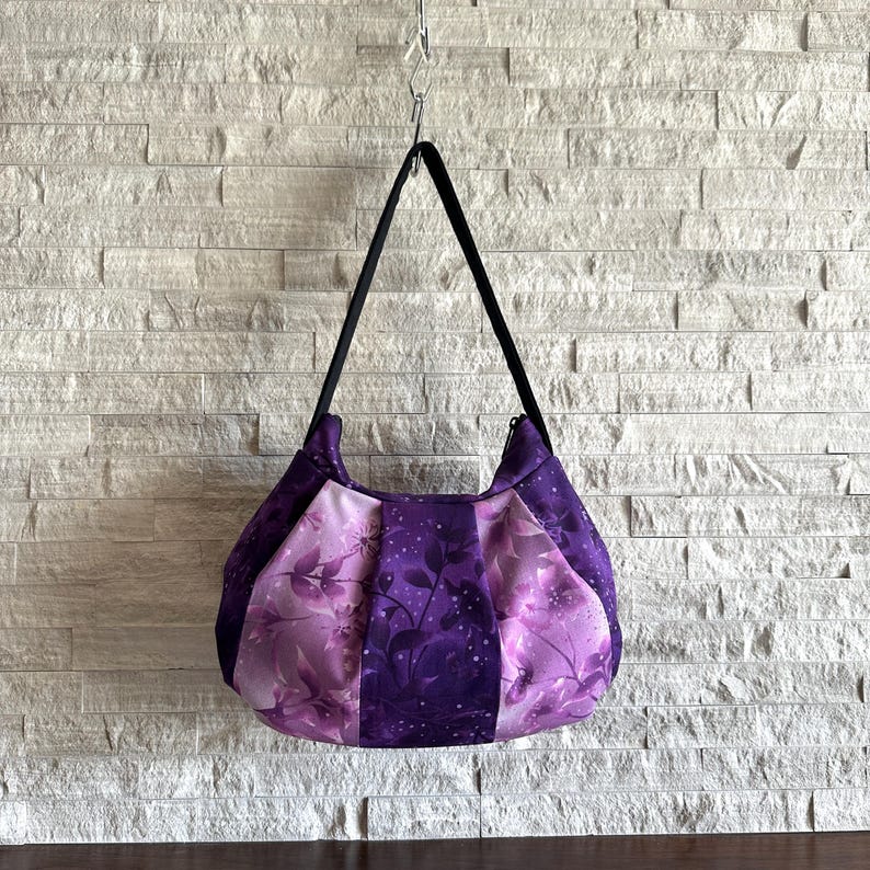 Pleated Bag // Shoulder Purse - Amethyst Night Bloom