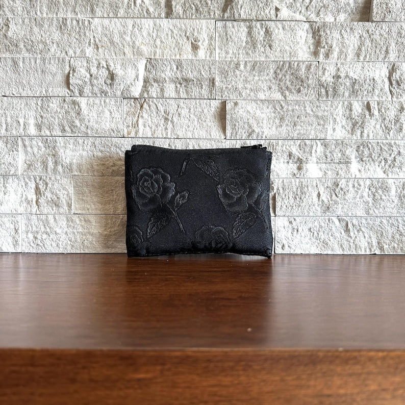 Zipper Pouches - Rose Black