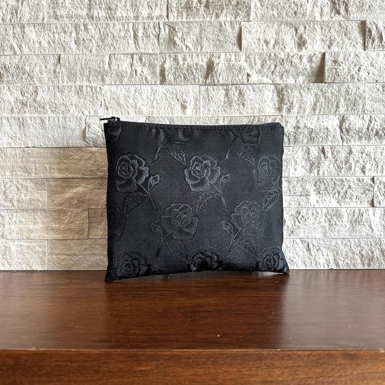Zipper Pouches - Rose Black