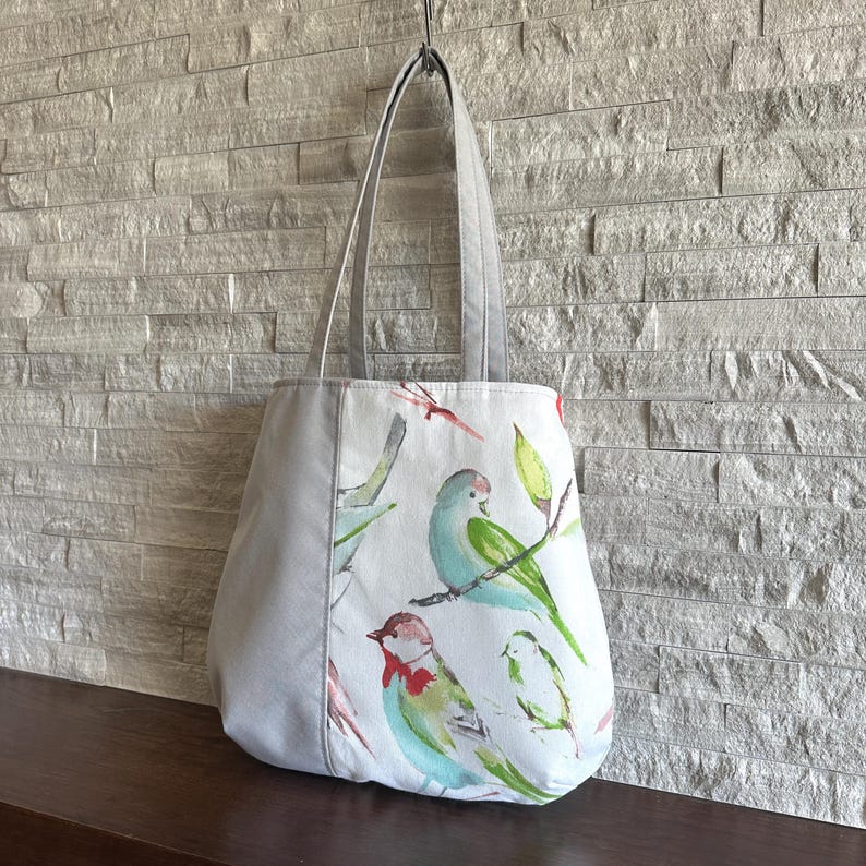 Shoulder Tote Bag - Blue Bird Spring