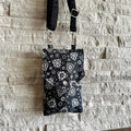 3-pocket cell phone bag - Monochrome Garden
