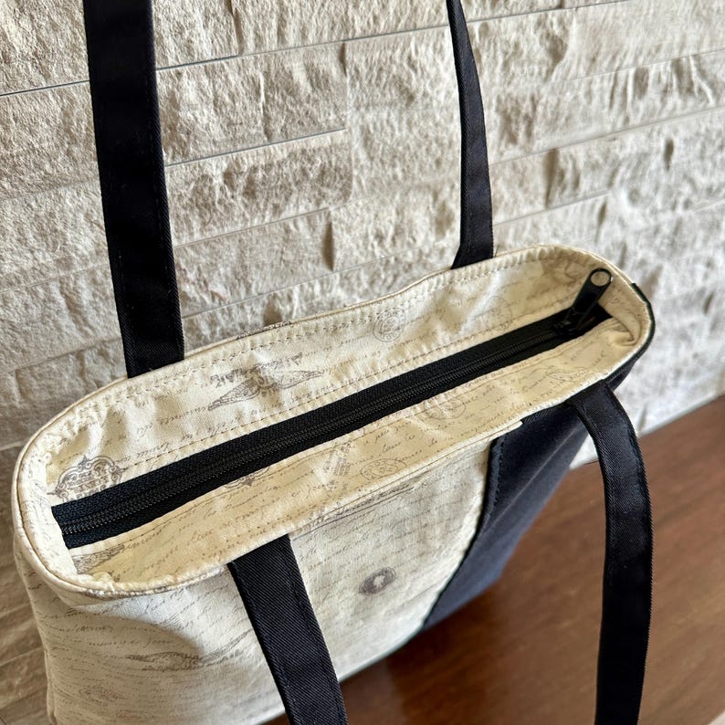 Shoulder Tote Bag - Antique Postal Script