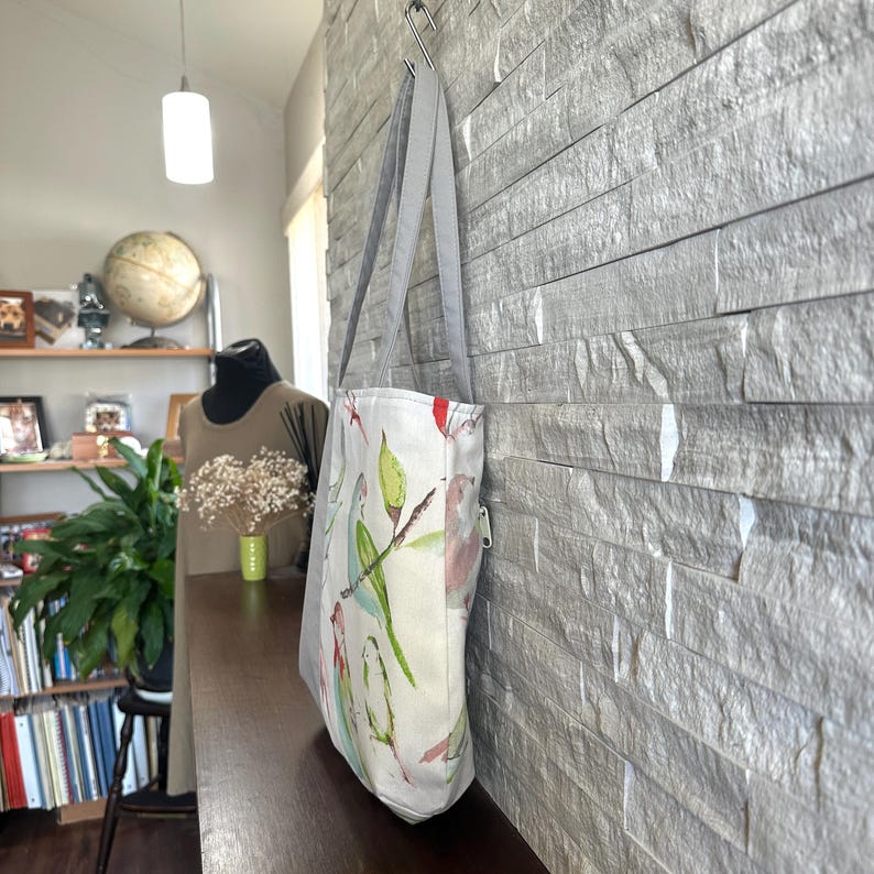 Shoulder Tote Bag - Blue Bird Spring