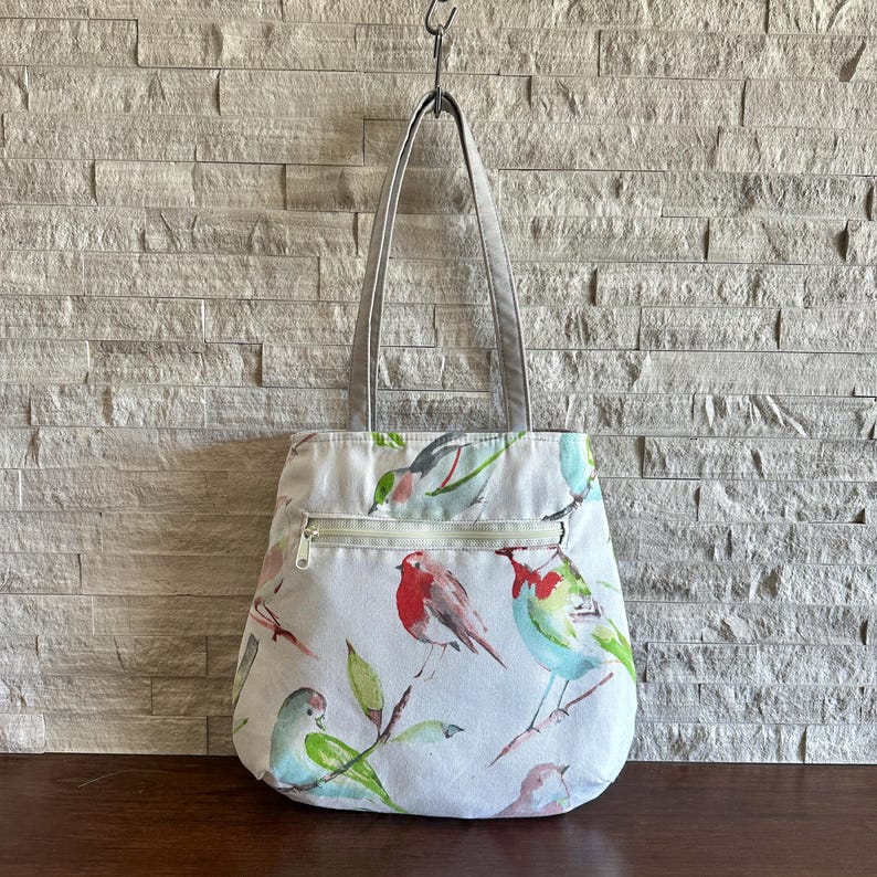 Shoulder Tote Bag - Blue Bird Spring