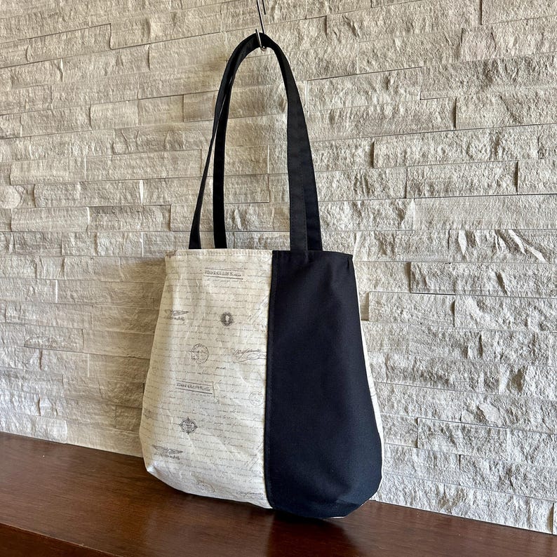 Shoulder Tote Bag - Antique Postal Script